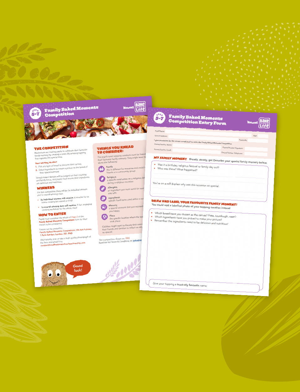 Family baked moments 5-7 competition leaflet images